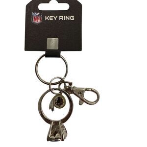 NFL Washington Redskin Metal Spinning Logo Faux Diamond Ring Keychain